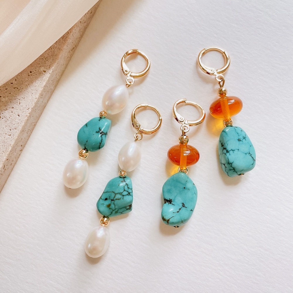 Turquoise gemstone earrings